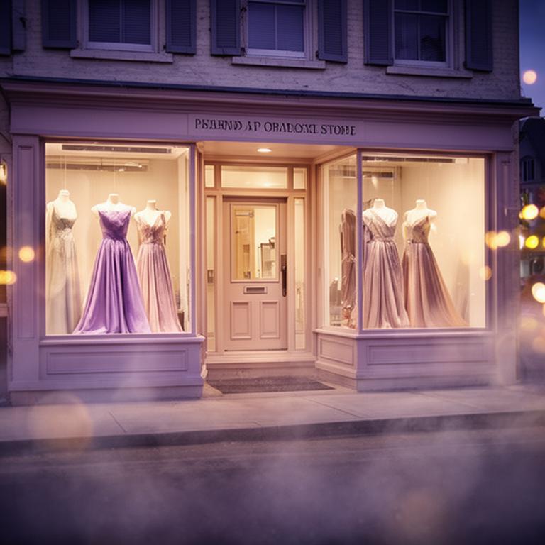 The The Diamond Attire storefront in Lewisburg with evening displays and a warm evening glow